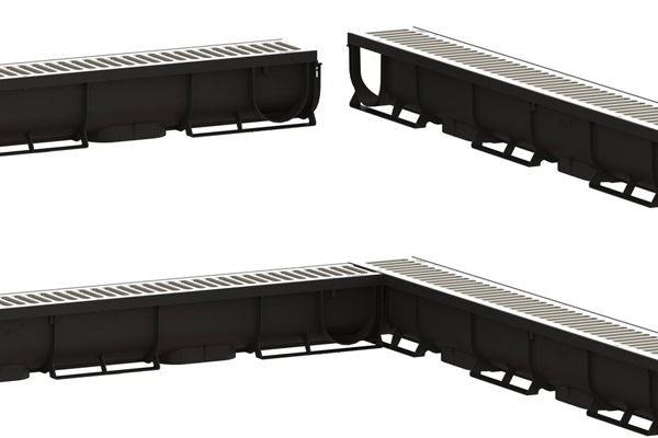 Лоток водоотводный Easy1 DN70 H90, с решеткой щелевой оцинкованной (1000x90x90мм) класс нагрузки А15